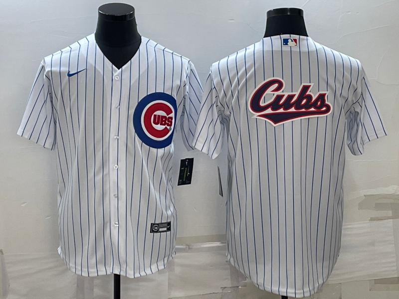 Men's Chicago Cubs White Team Big Logo Cool Base Stitched Jersey Men's Chicago Cubs White Team Big Logo Cool Base Stitched Jersey